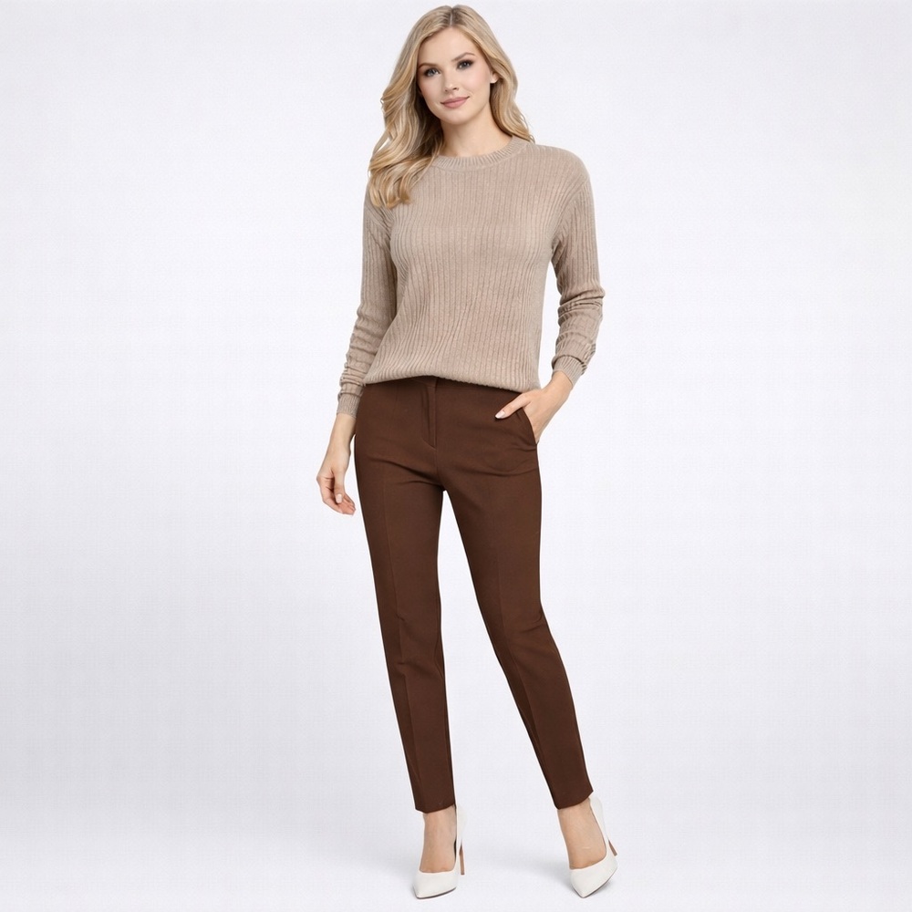 Saks Fifth Avenue Cashmere Blend Sweater • Made in Italy • Classic Ribbed Knit